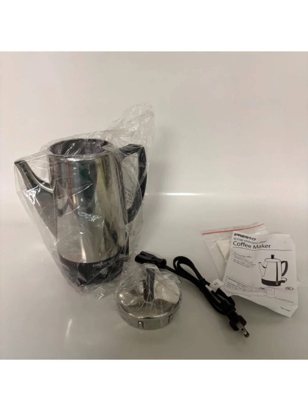 Presto 6 Cup Stainless Steel Coffee Maker 02822 Unused